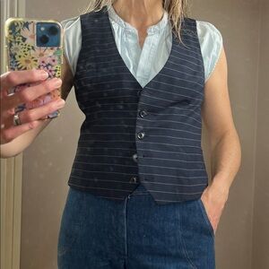 Banana Republic Navy Pinstripe Waistcoat Vest